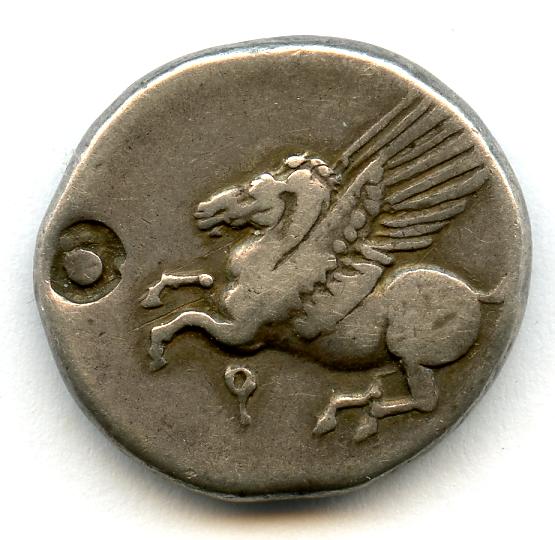 Korintti. Stateeri, 375-300 eKr. Pegasus - Holmasto