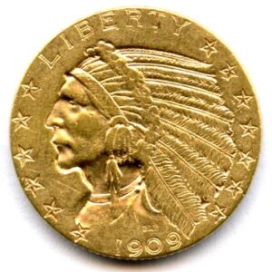 5 Dollars 1909 Indian head.