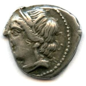 Carthaginians in Bruttium. 1/4 shequel, 215-205 BC.