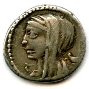 Cassius Longinus. Denaari. Rooma, 63 eKr.